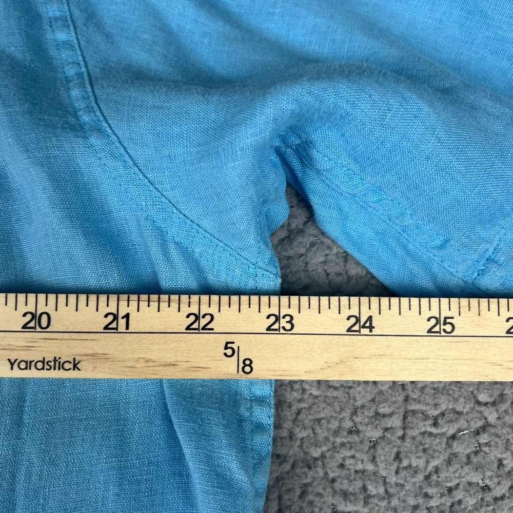 Bruno New York Linen Shirt Mens Extra Large Short Sleeve Button Up Blue Casual - Picture 8 of 8